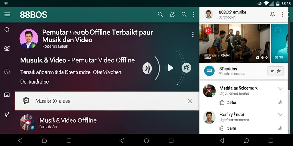 Antarmuka aplikasi 88BOS yang bersih dan fungsional untuk Pemutar Video Offline.