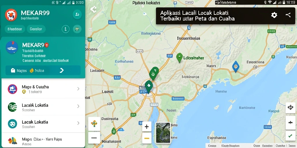 Antarmuka aplikasi MEKAR99 menampilkan fungsi lacak lokasi yang intuitif.