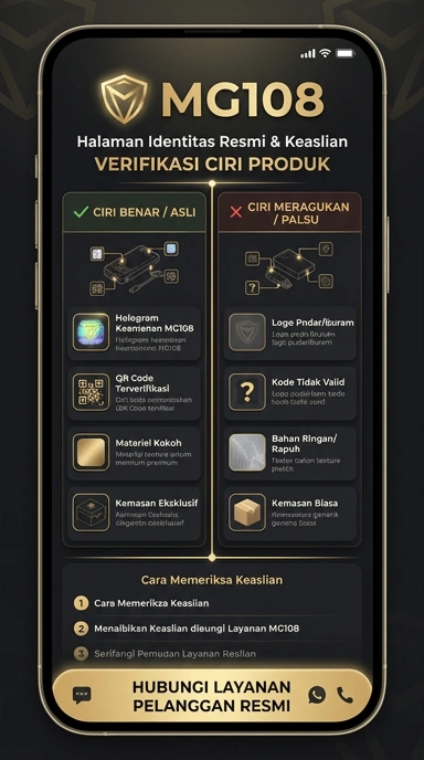 Tampilan kanal resmi mg108